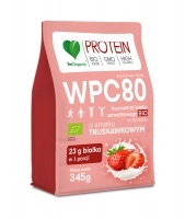 Aliness BeOrganic WPC80 Koncentrat białka serwatkowego BIO w proszku - truskawkowy - 345g