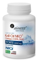Aliness Krill Oil NKO 1000mg FORTE Omega 3 z Astaksantyną - 60 kaps.
