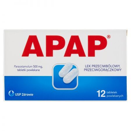 APAP przeciwbólowy, przeciwgorączkowy 12 tabl.