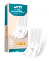 APTEO Paski do zamykania ran w kolorze białym 6mm x 75mm - 150szt. (50 saszetek)