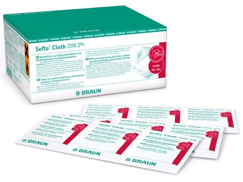 BBraun Softa Cloth CHX 2% gaziki do dezynfekcji powierzchni (każdy pakowany pojedynczo) 100szt.