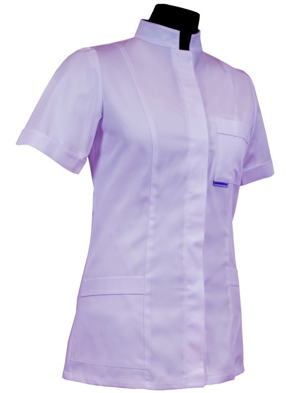 Bluza damska medyczna 010 - kołnierz stójka, zapięcie kryte