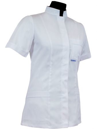 Bluza damska medyczna 010 - kołnierz stójka, zapięcie kryte
