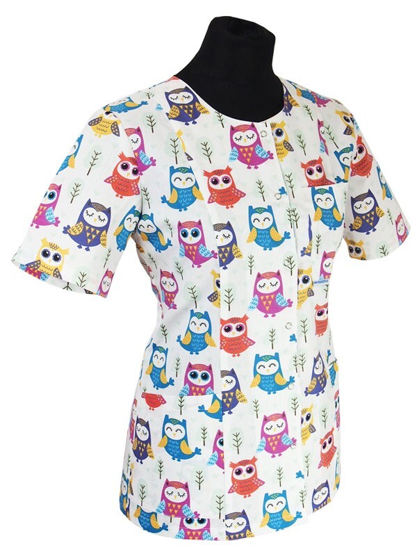 Bluza damska medyczna wzorzysta 023V