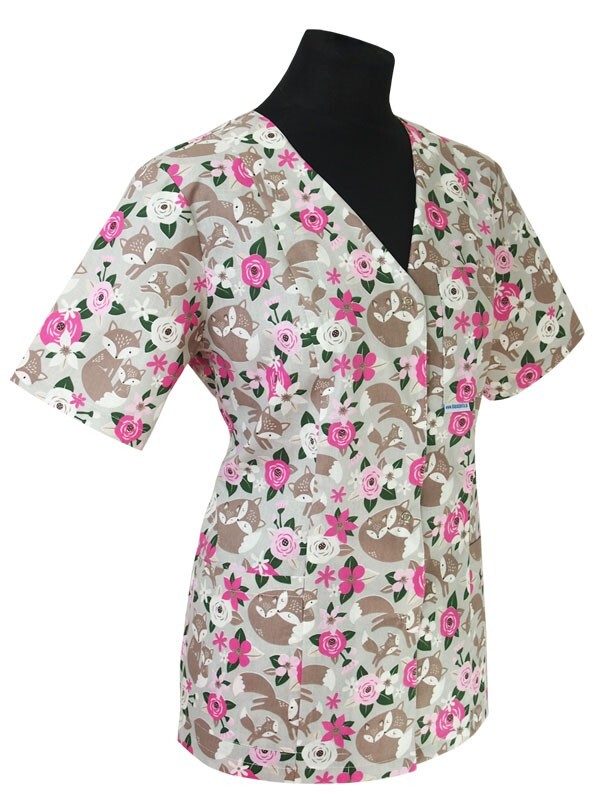 Bluza medyczna damska wzorzysta 024V