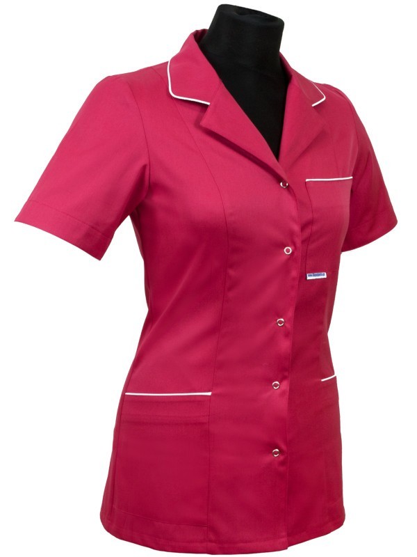 Bluza medyczna klasyczna - damska z dodatkami (wypustka / lamówka) 001+