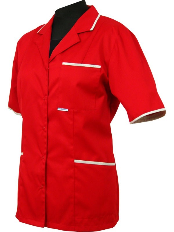 Bluza medyczna klasyczna - damska z dodatkami (wypustka / lamówka) 001+