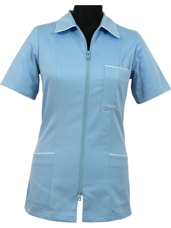 Bluza medyczna klasyczna - damska z dodatkami (wypustka / lamówka) 001+