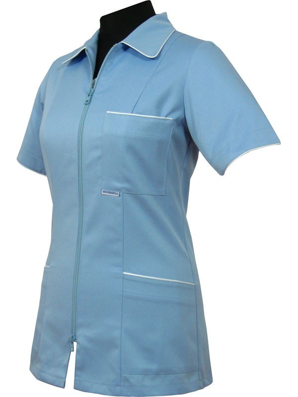 Bluza medyczna klasyczna - damska z dodatkami (wypustka / lamówka) 001+