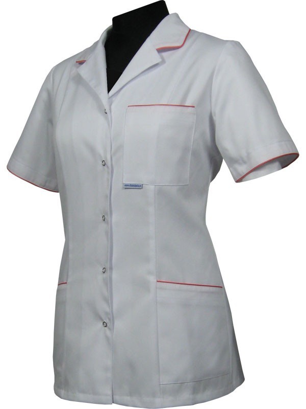 Bluza medyczna klasyczna - damska z dodatkami (wypustka / lamówka) 001+