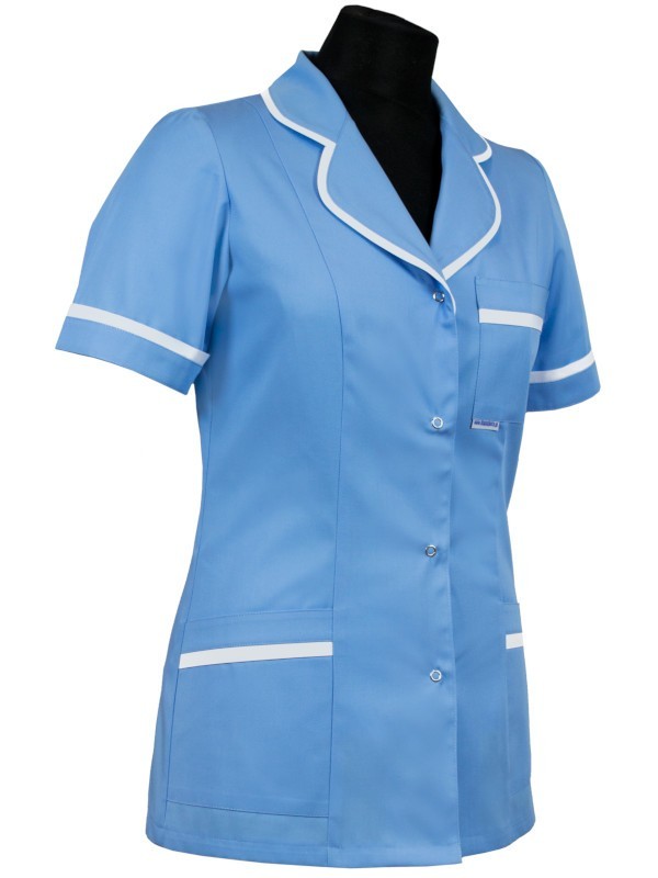 Bluza medyczna klasyczna (kołnierzyk okrągły) lamówka / wypustka 015+