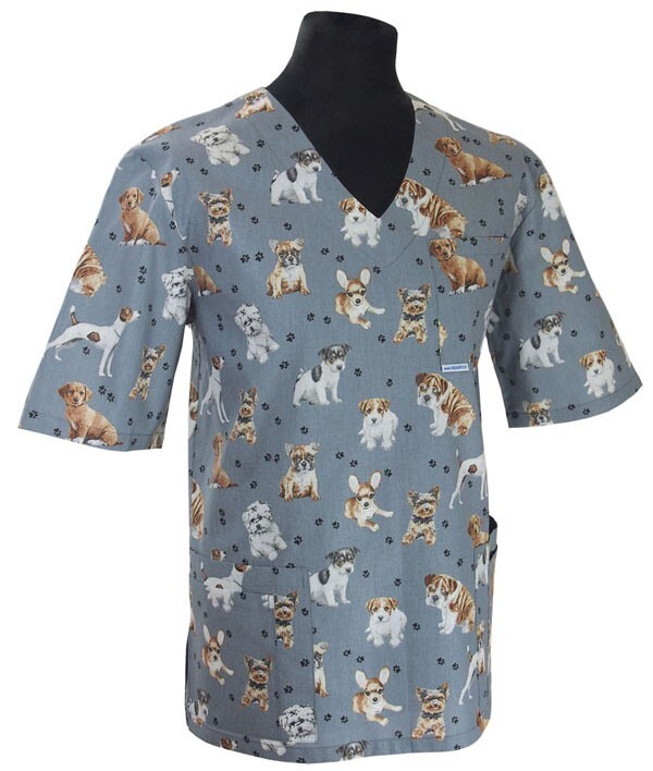 Bluza medyczna męska wzorzysta dla barberów 013V M