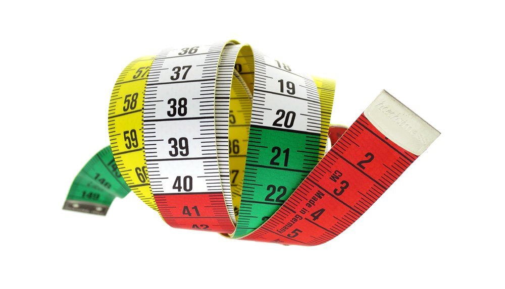 Centymetr krawiecki z kolorową podziałką 150cm