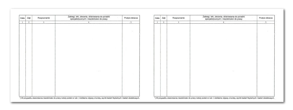Druki - Karta choroby poradni stomatologicznej ST-1