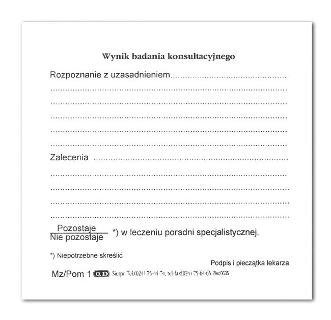 Druki - Skierowanie na konsultację Pom-1