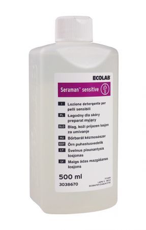 ECOLAB Seraman sensitive - delikatny płyn do mycia i kąpieli, bez barwników i substancji zapachowych 500ml