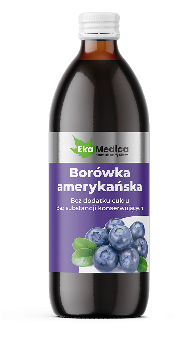 EkaMedica EKA Borówka amerykańska Sok z Borówki amerykańskiej bez konserwantów - 500ml