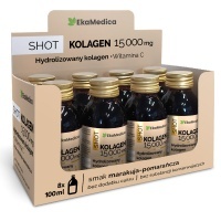 EkaMedica Shot Kolagen 15000 mg - hydrolizowany kolagen, witamina C - 8x100ml