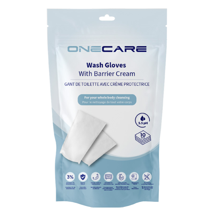 Enkides CARE (OneCare) rękawice myjące z kremem barierowym 10szt.