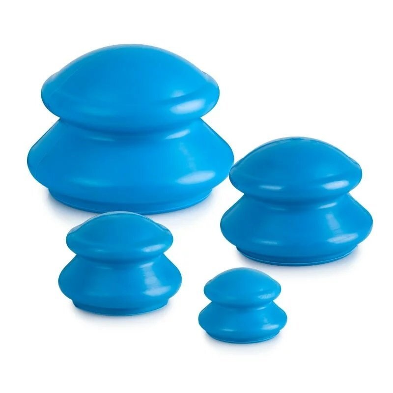 Gumowe bańki akupunkturowe (chińskie) Balanssen - niebieskie - 4szt.