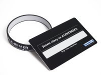 Karta informacyjna Jestem chory na ALZHEIMERA czarna z opaską silikonową