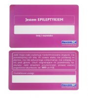 Karta informacyjna Jestem EPILEPTYKIEM różowa