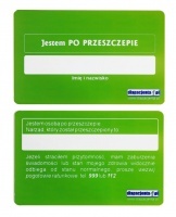 Karta informacyjna Jestem PO PRZESZCZEPIE zielona