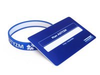 Karta informacyjna Mam AUTYZM niebieska z opaską silikonową