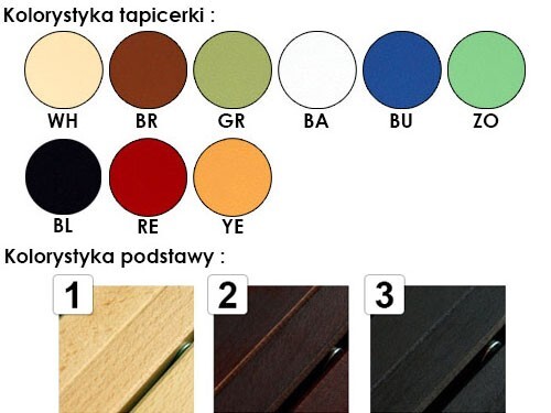 Klękosiad - wzornik kolorów