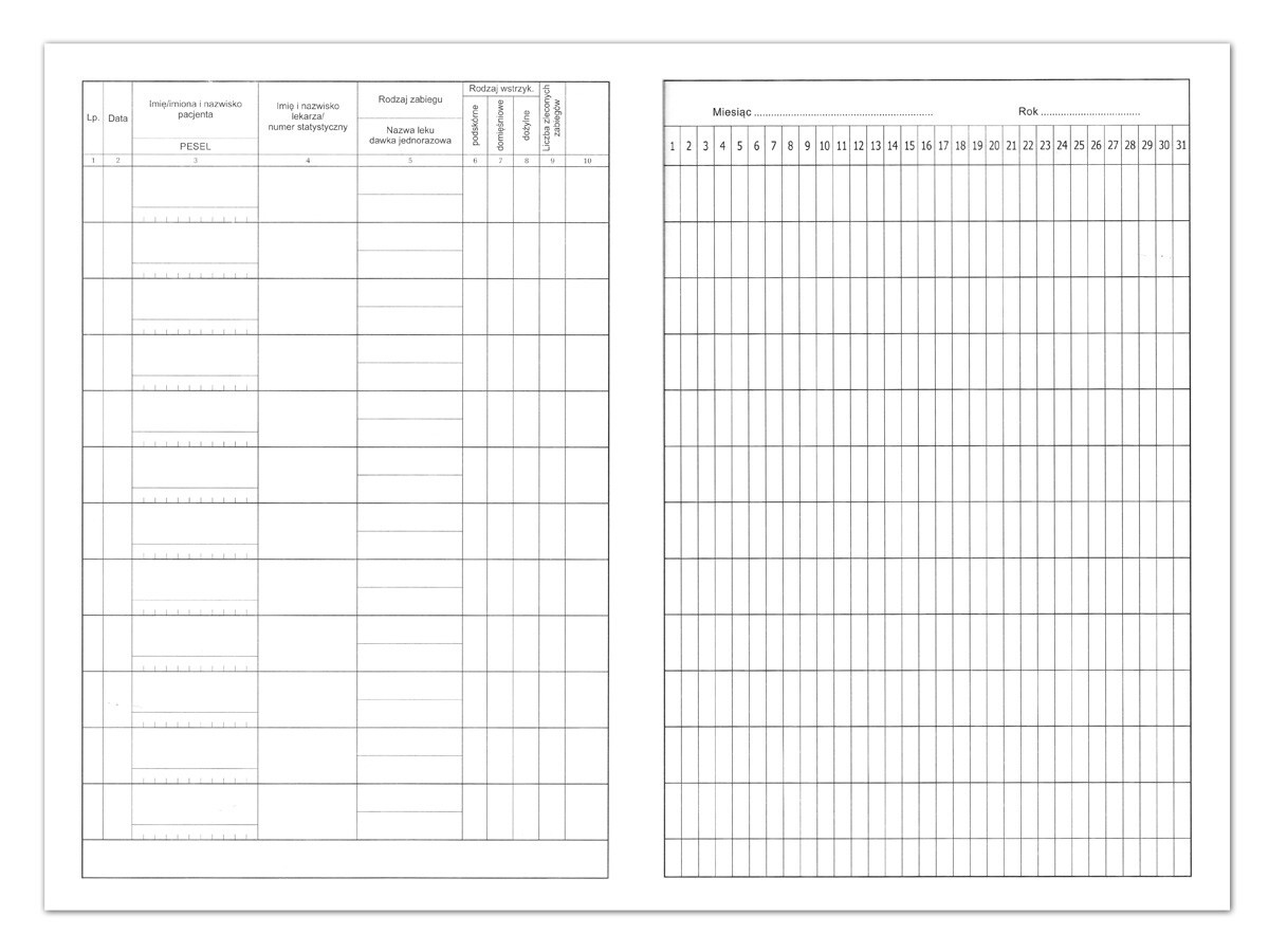 Książka gabinetu zabiegowego 0g-9