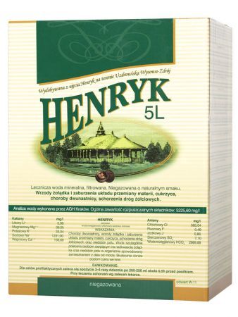 Lecznicza woda mineralna Henryk na kłopoty żołądkowe 5L