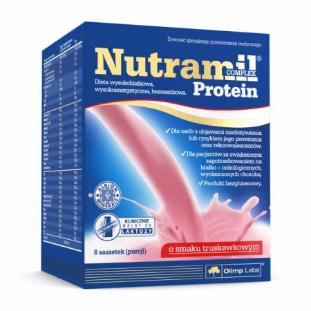 Olimp Nutramil Complex Protein dieta wysokobiałkowa o smaku truskawkowym - 6 szt.
