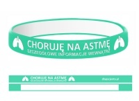 Opaska silikonowa na nadgarstek - Choruję na astmę