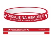 Opaska silikonowa na nadgarstek - Choruję na hemofilię