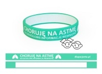 Opaska silikonowa na nadgarstek dla dzieci - Choruję na astmę