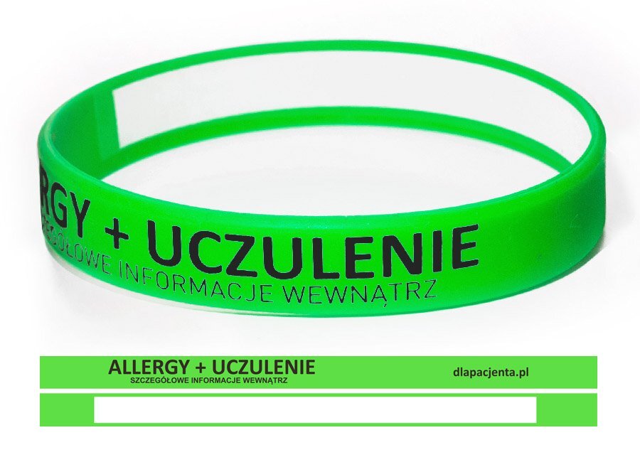 Opaska silikonowa na nadgarstek - Jestem alergikiem