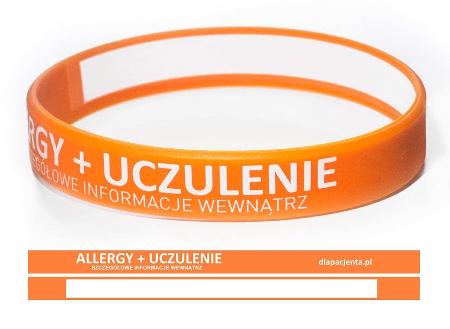 Opaska silikonowa na nadgarstek - Jestem alergikiem