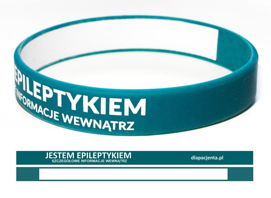 Opaska silikonowa na nadgarstek - Jestem epileptykiem