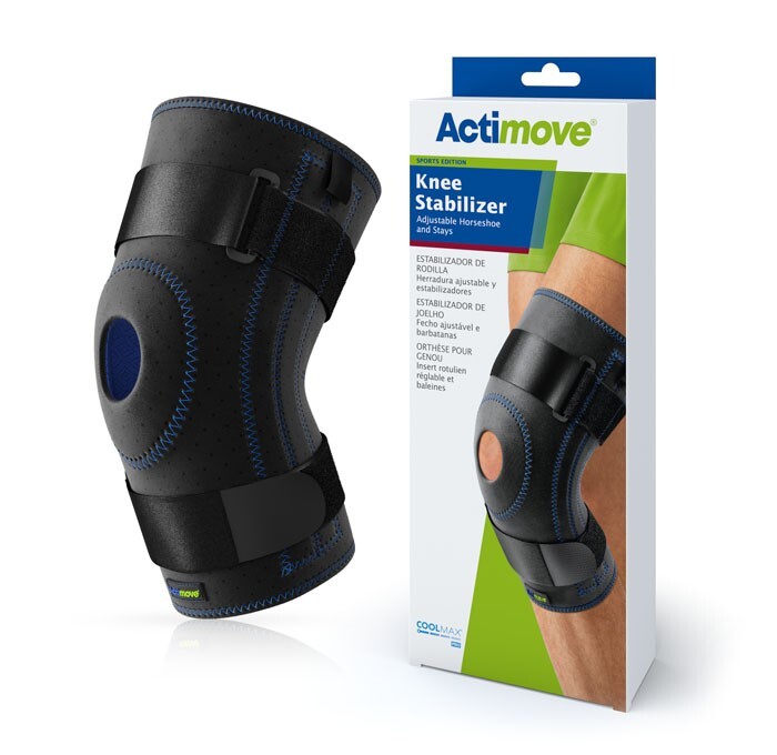 Orteza stawu kolanowego z regulowaną pelotą i fiszbinami Sports Edition Knee Stabilizer ACTIMOVE 72453