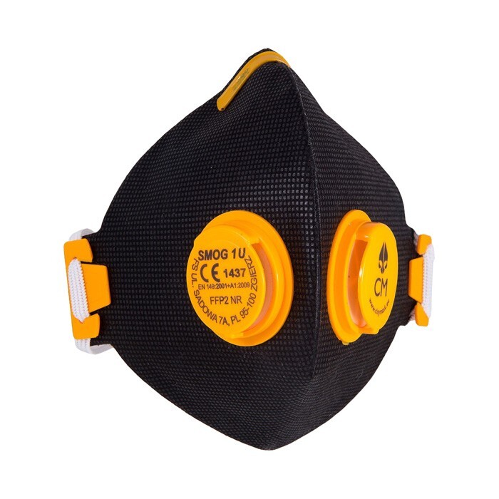 Półmaska filtrująca antysmogowa SMOG 1U FFP2 NR - EN 149:2001+A1:2009 (czarno-żołta) - 1 szt.