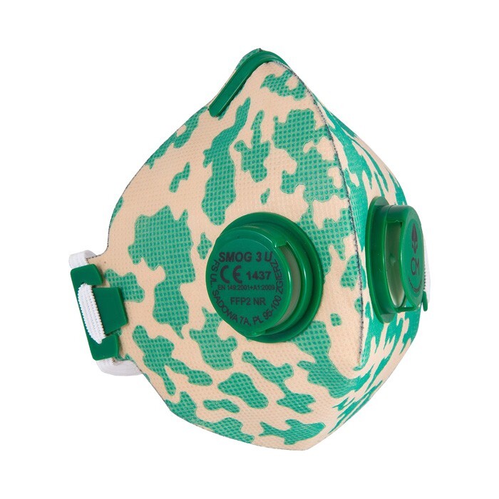Półmaska filtrująca antysmogowa SMOG 3U FFP2 NR - EN 149:2001+A1:2009 (morro/zielona) - 1 szt.