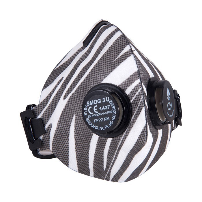 Półmaska filtrująca antysmogowa SMOG 3U FFP2 NR - EN 149:2001+A1:2009 (zebra/czarna) - 1 szt.