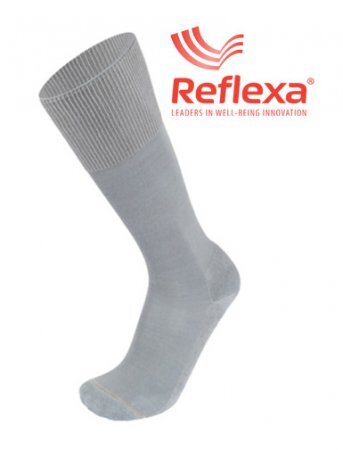 Reflexa® Diabetic - podkolanówki bezuciskowe, na poprawę krążenia - jasnoszare