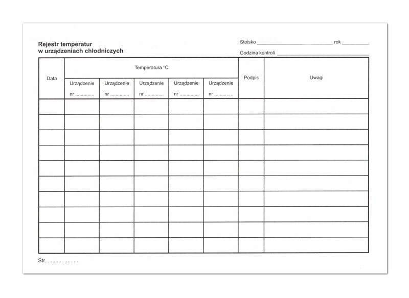 Rejestr temperatur w urządzeniach chłodniczych WA-157