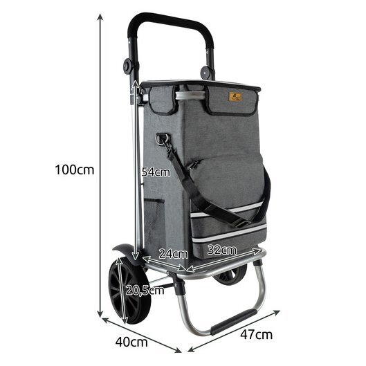 Składany wózek transportowy na zakupy Malatec