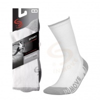 SPORT DEODORANT - męskie uniwersalne skarpetki sportowe - biały/popiel
