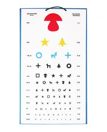 Tablica okulistyczna dla dzieci grzybek - kolor