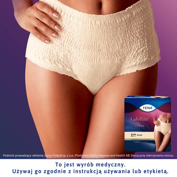 TENA Lady Pants Plus L CREME/beżowe - bielizna chłonna dla kobiet 30szt.