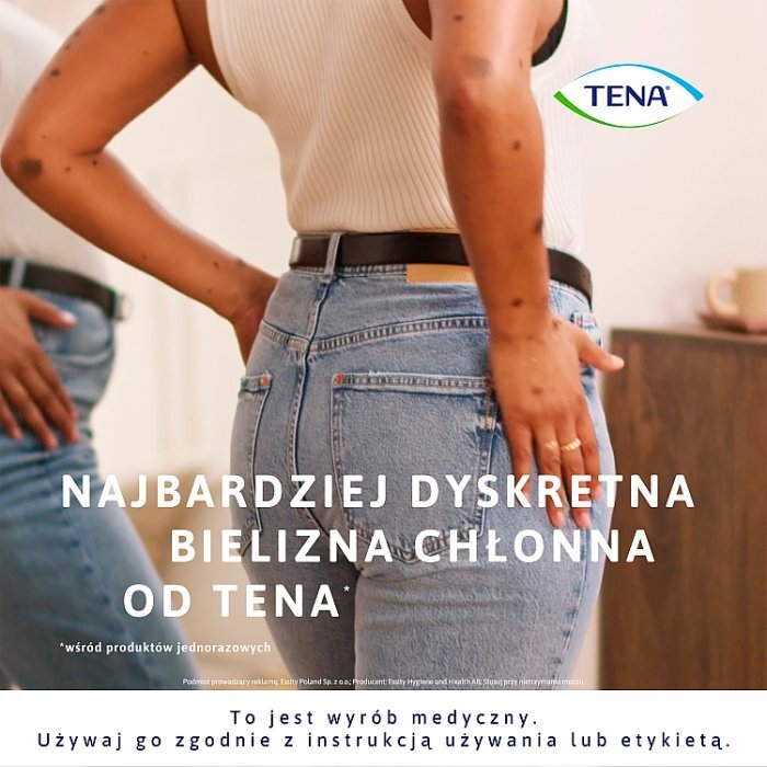 TENA Silhouette Plus L BLACK/czarny - bielizna chłonna z niskim stanem dla kobiet 10szt.