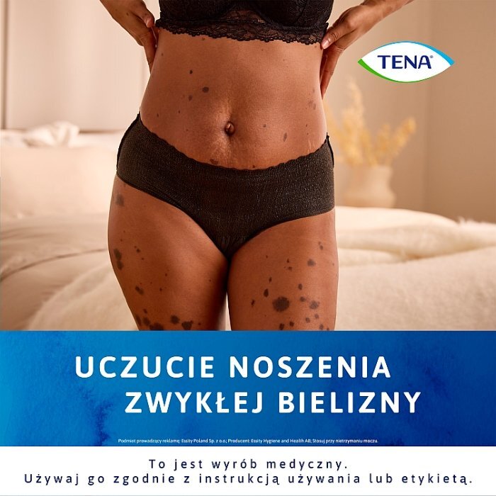 TENA Silhouette Plus M BLACK/czarny - bielizna chłonna z niskim stanem dla kobiet 12szt.